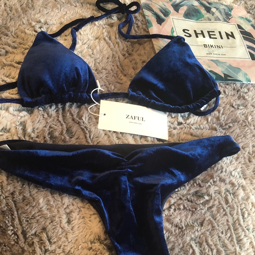 NWT velvet blue bikini!